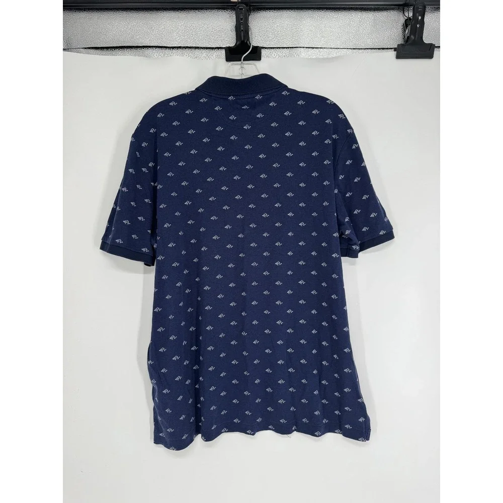 Polo Ralph Lauren Polo Shirt Large Navy All Over Print AOP Graphic Short Sleeve